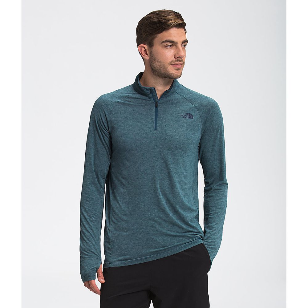 The North Face Active Tops Mens Australia - The North Face Wander ¼ Zip Blue (ZDE-139560)